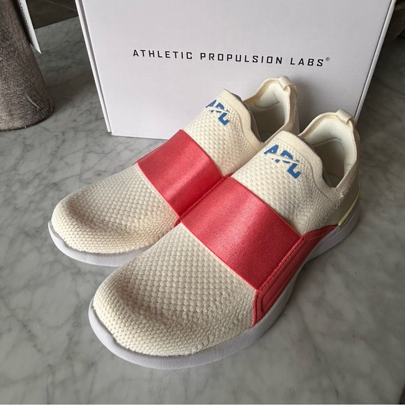 New In Box - APL Techloom Bliss White and Coral Athletic Shoes - Picture 1 of 5
